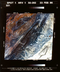 SPOT 1 - Première image - Djebel amour - image multispectrale - 23 févreir 1986 - CNES - Spot Image - Airbus DS