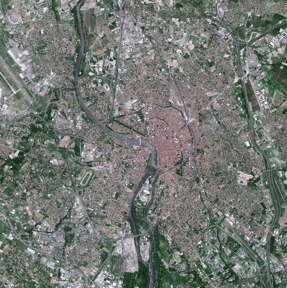 30 ans de SPOT - Toulouse - Ville rose - Capitale européenne du spatial - évolution - Spot 5 - Juin 2002 - Après AZF - CNES - Airbus DS