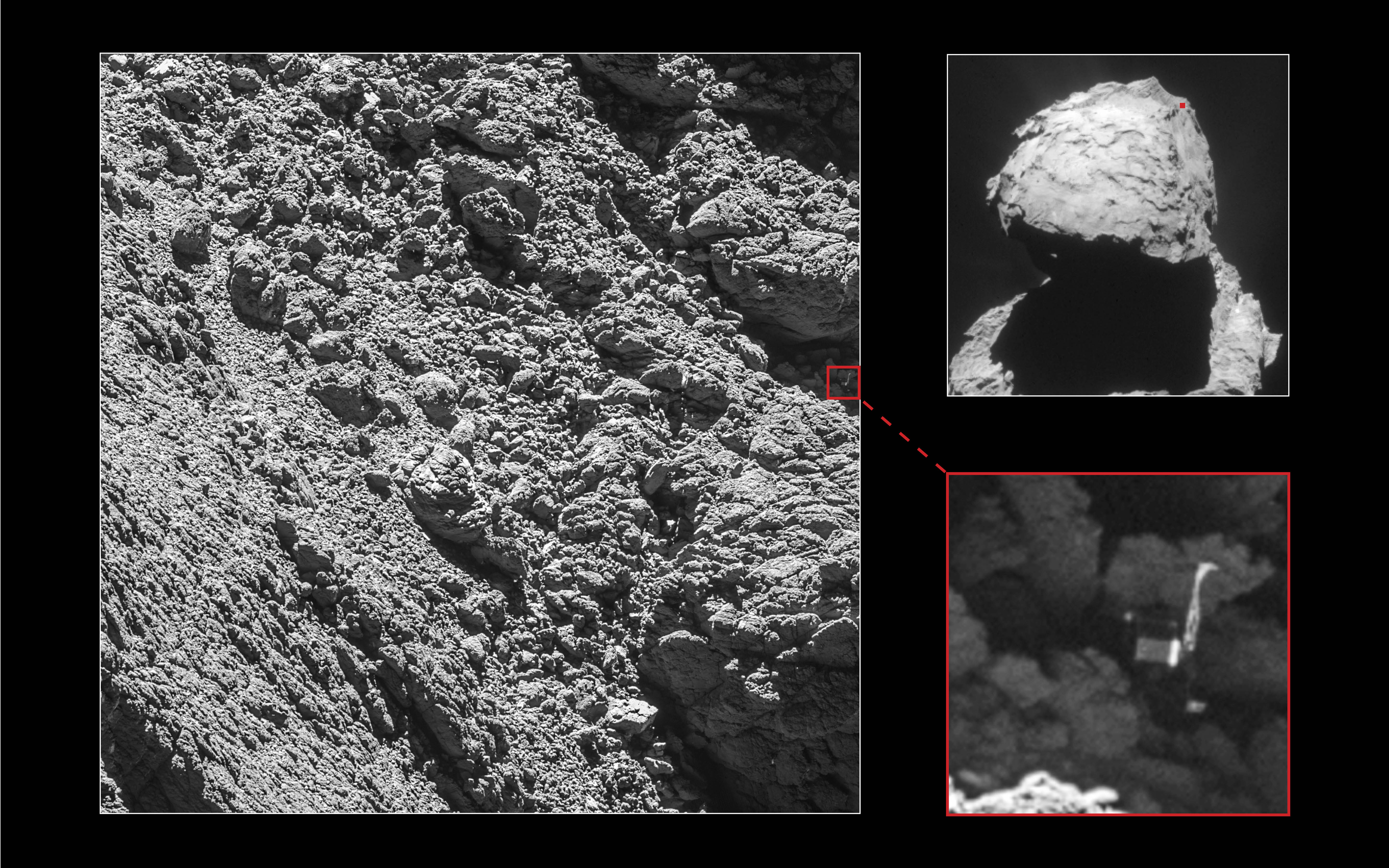 Rosetta a retrouvé Philae - Comète - OSIRIS - Lost comet lander is found - Philae found - ESA - 2 septembre 2016