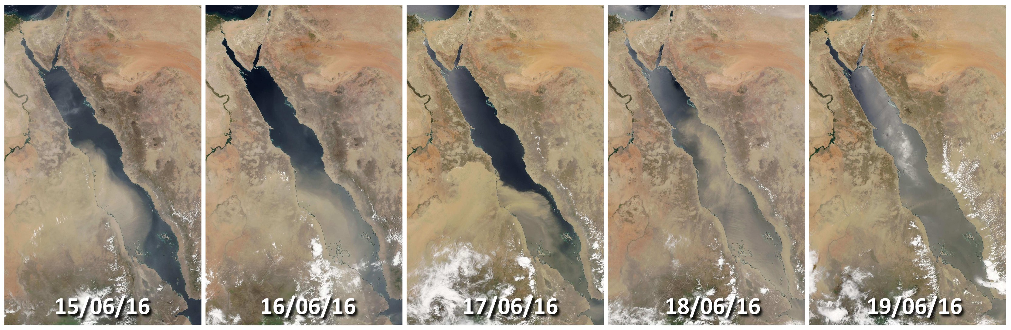 Suomi NPP - Tempête de sable - Nuages de sable - Mer rouge - Sand - Egypte - NASA - Marchand de sable