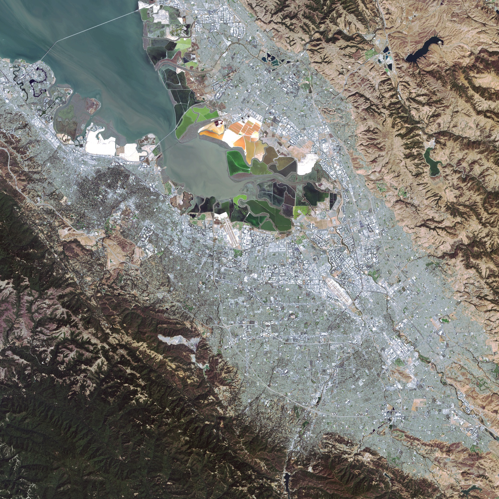 Landsat 8 - Comparaison Sentinel 2 - Satellite - Premières images - ESA - USGS - Copernicus - San Francisco - Silicon Valley