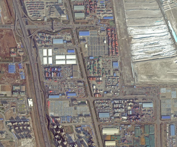 Tianjin - Site - Site de l'explosion du 12 août 2015 - Site industriel - Entrepôts et habitations proches - Image satellite - Skysat - Skybox Imaging