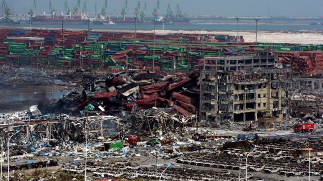 Explosion de Tianjin - Dégats - Comparaison avec la catastrophe de l'AZF à Toulouse - AFP
