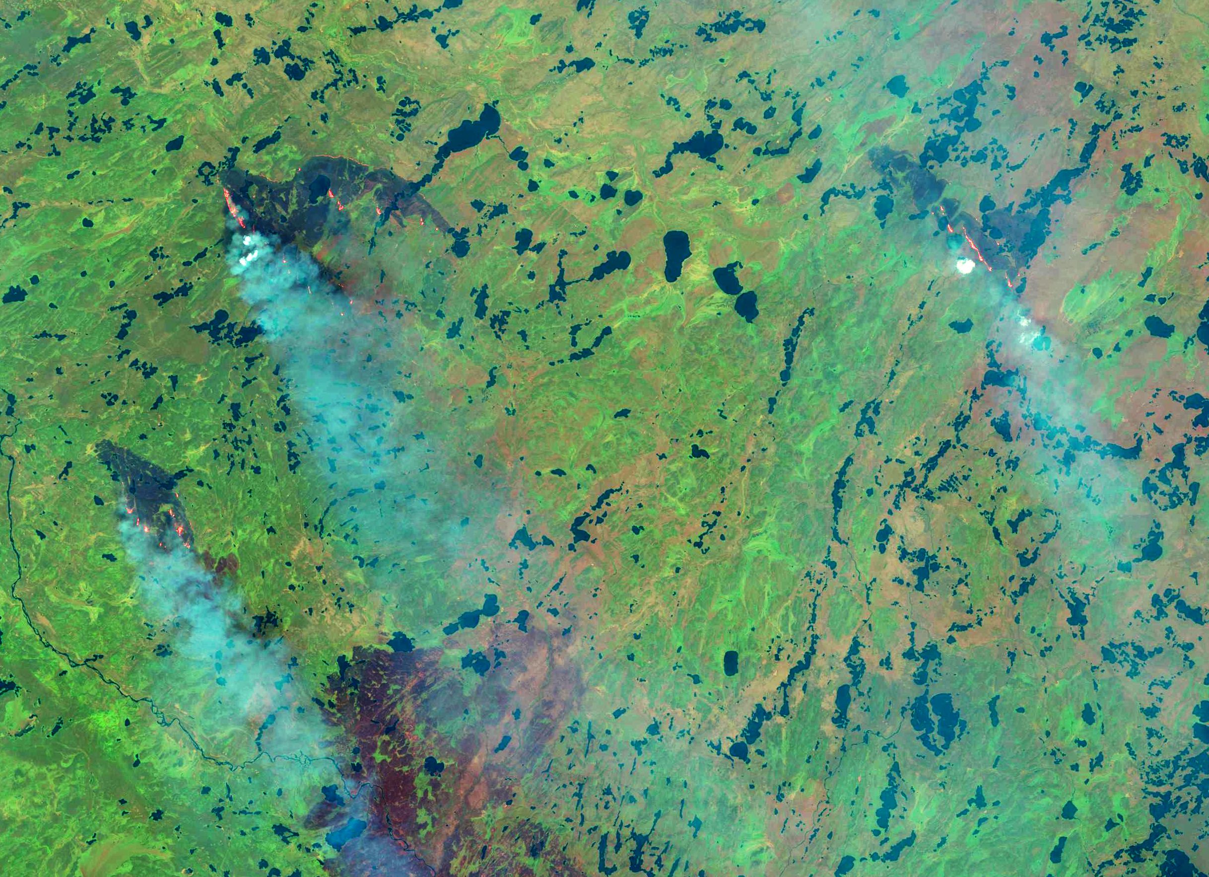 Incendies - Feux - Fire - Canada - Alberta - Saskatchewan- Landsat 8 - OLI - satellites - 29 Juin 2015 - USGS