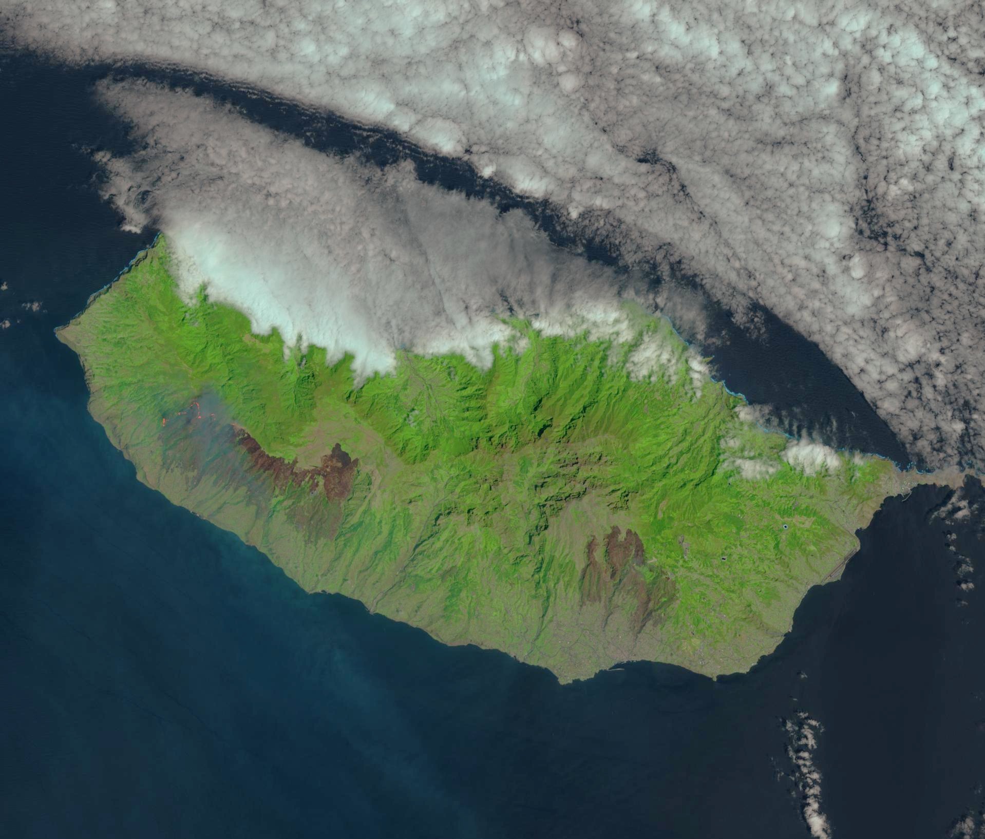 Incendies - île de Madère - Août 2016 - Madeira - Funchal - satellite - Landsat 8 - OLI - USGS