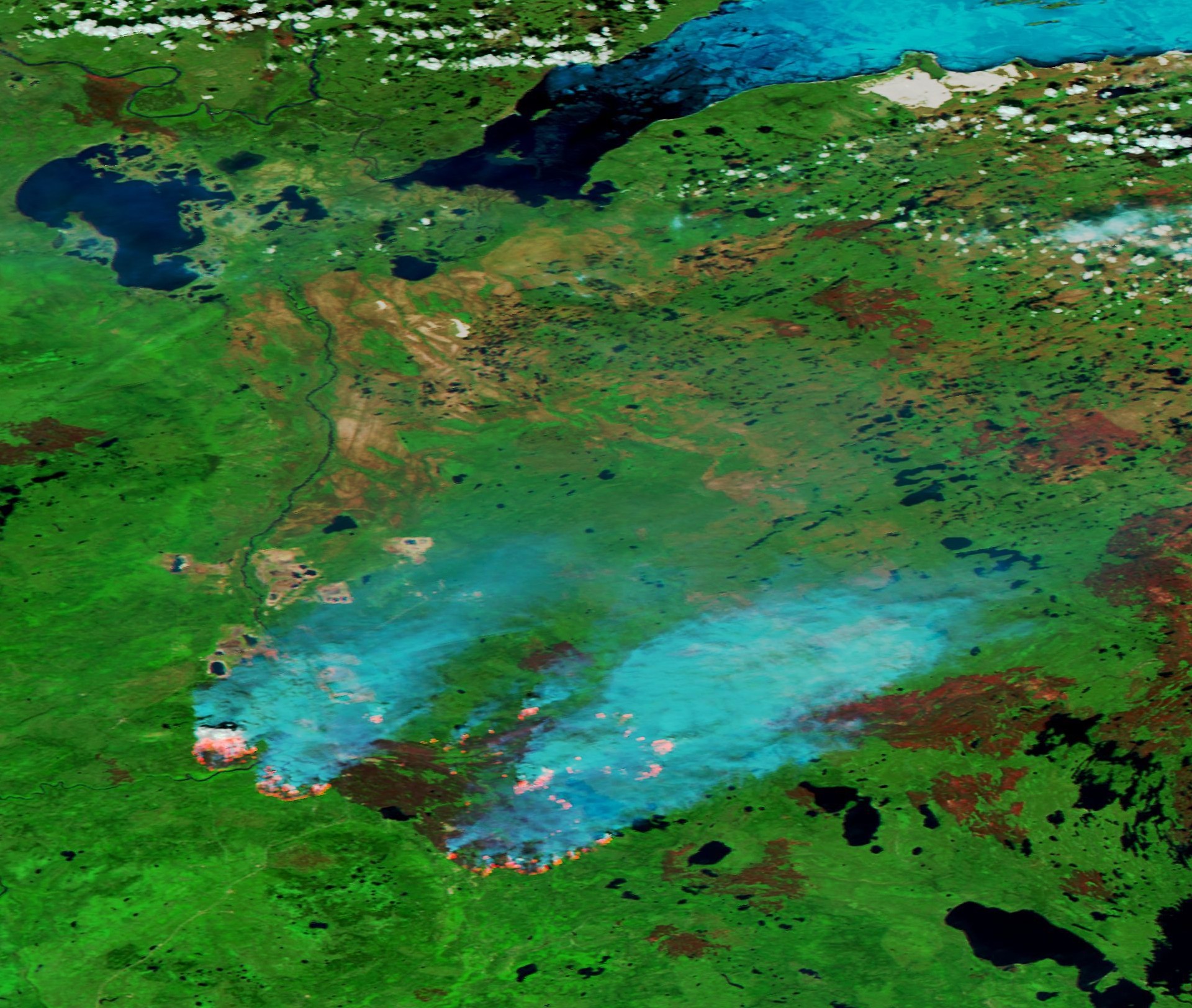 Fort McMurray - SUOMI NPP - VIIRS - 1- mai 2016 - Wild fires - Feux - Alberta - Satellite d'observation 