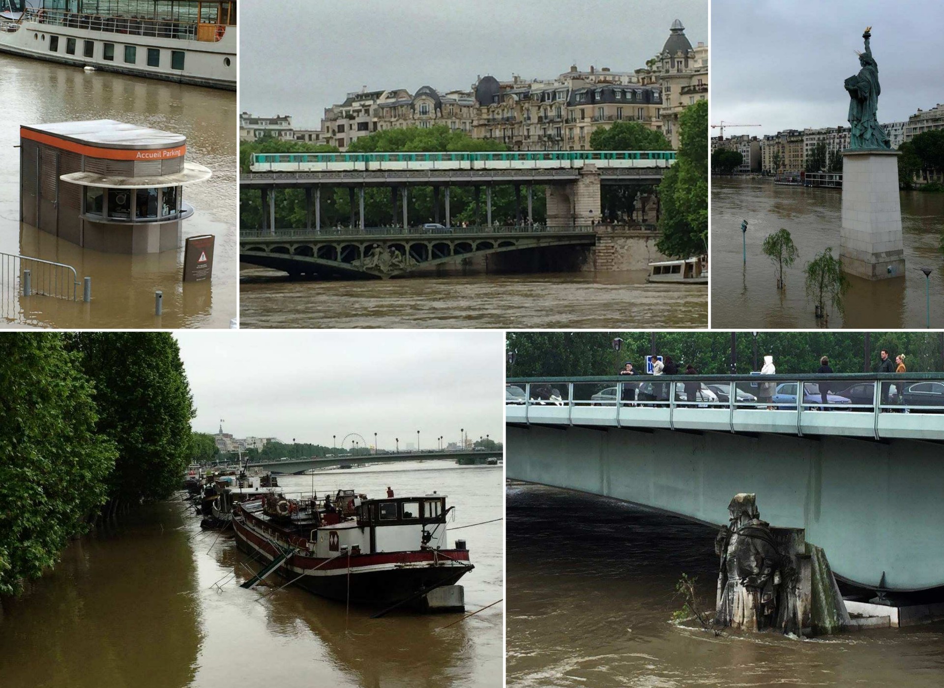 Inondations - France - Juin 2016 - Paris - Seine - Zouave - Statue de la liberté - Crue - Palais de Tokyo - Pont de Bir Hakeim
