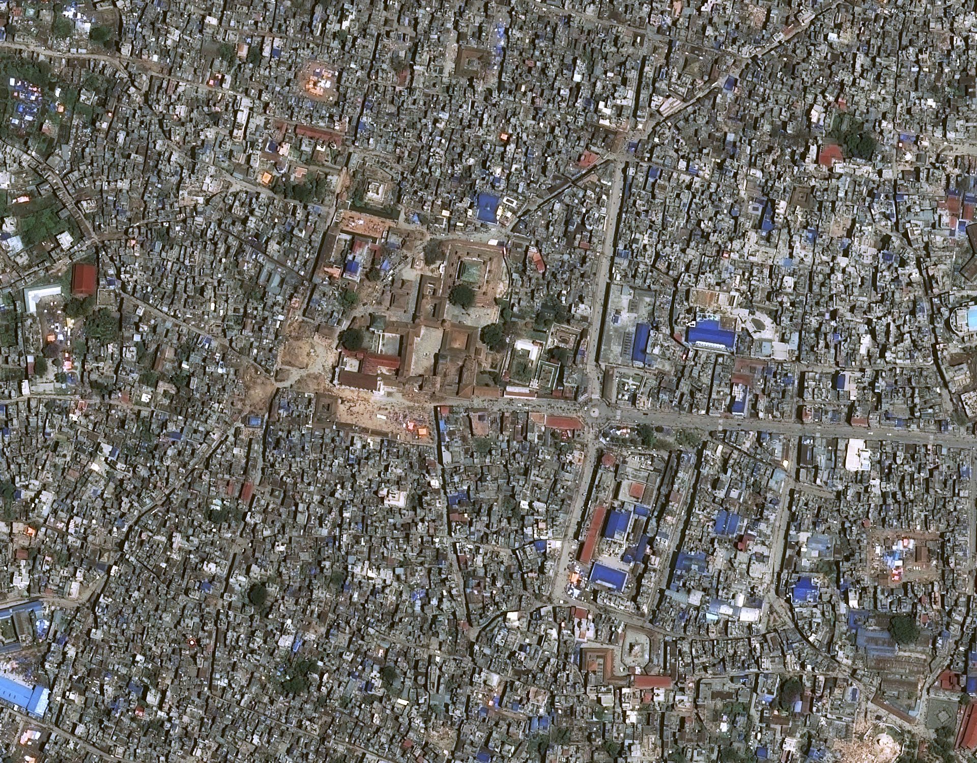 Nepal - Katmandou - Tremblement de terre - Séisme - dégâts vus par satellites - monuments détruits - CNES - Airbus Defence and Space - Earthquake - April 2015