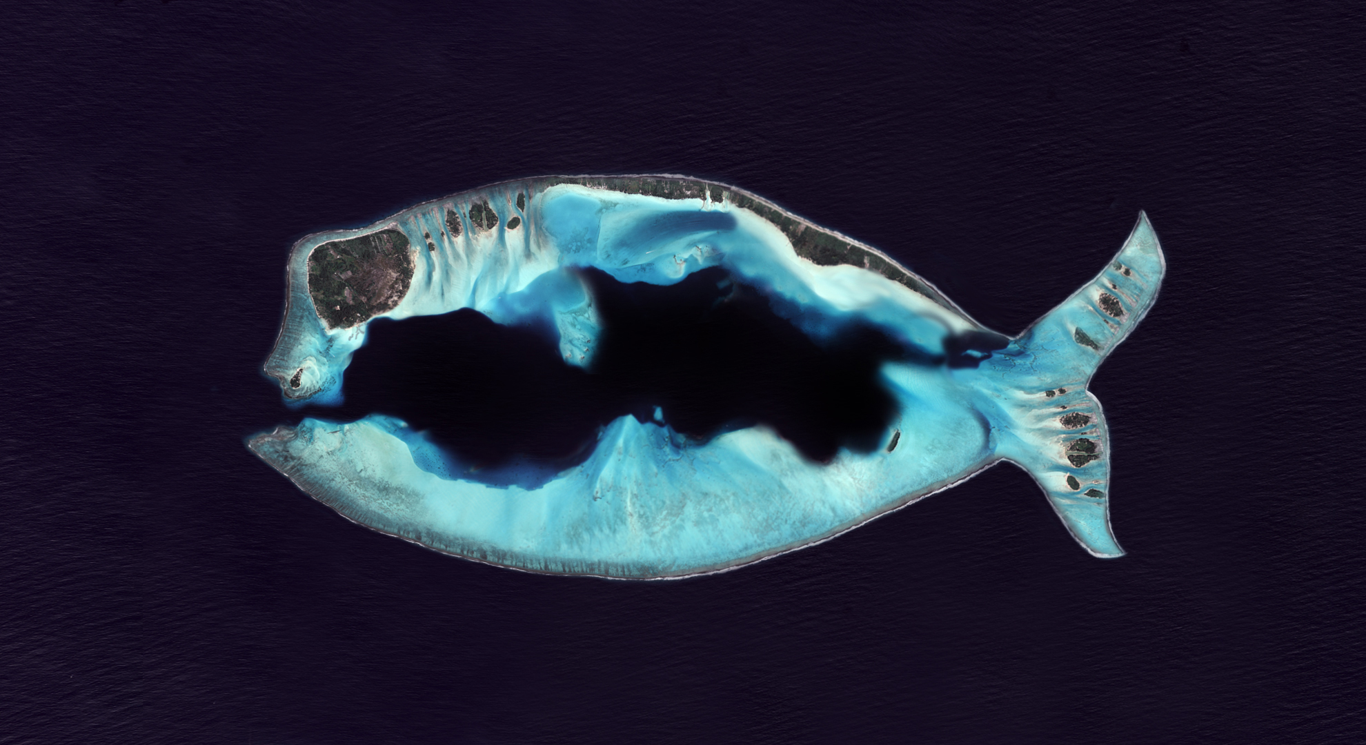 Premier avril - Poisson d'avril - April's fool - île mystérieuse - île en forme de poisson - CNES - Un autre regard sur la Terre