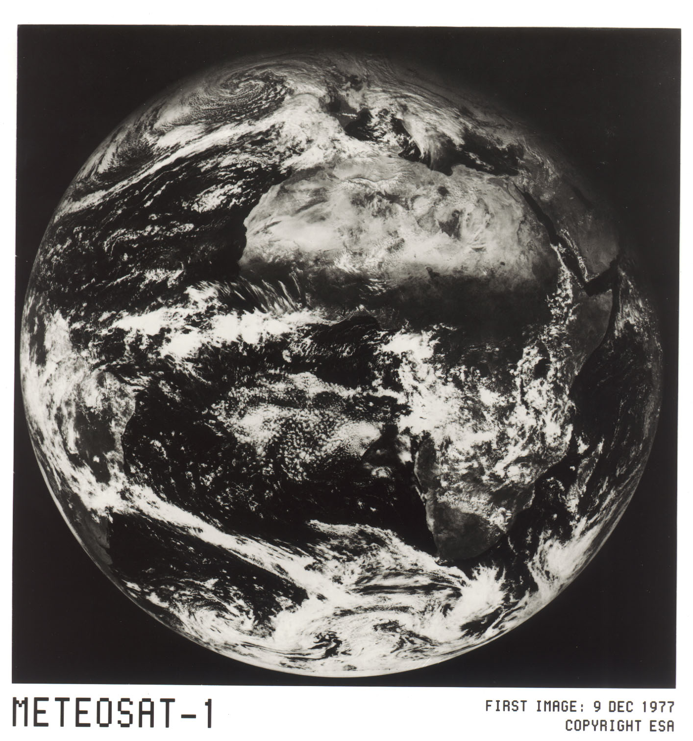 Satellite Meteosat - Meteosat-1 - Première image - First image - ESA - 9 décembre 1977 - Eumetsat