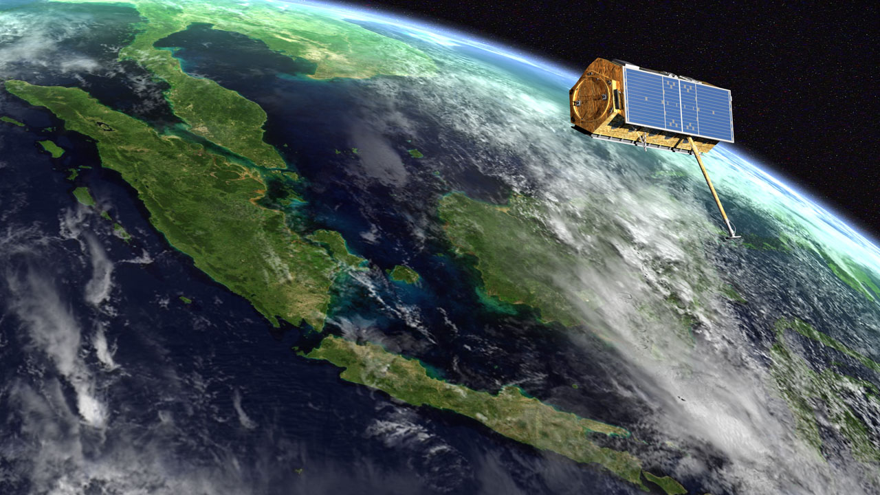 TerraSAR-X - satellite - SAR - radar - vue d'artiste - TanDEM-X - DLR - Airbus DS - Airbus Defence and Space 
