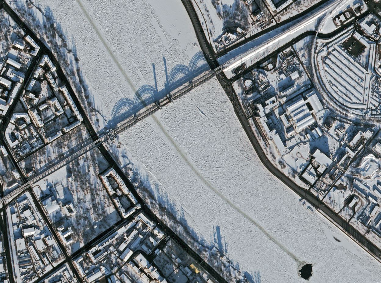 Russie - Saint-Pétersbourg - Neva - sous la neige - Pleiades - Pléiades - satellite 