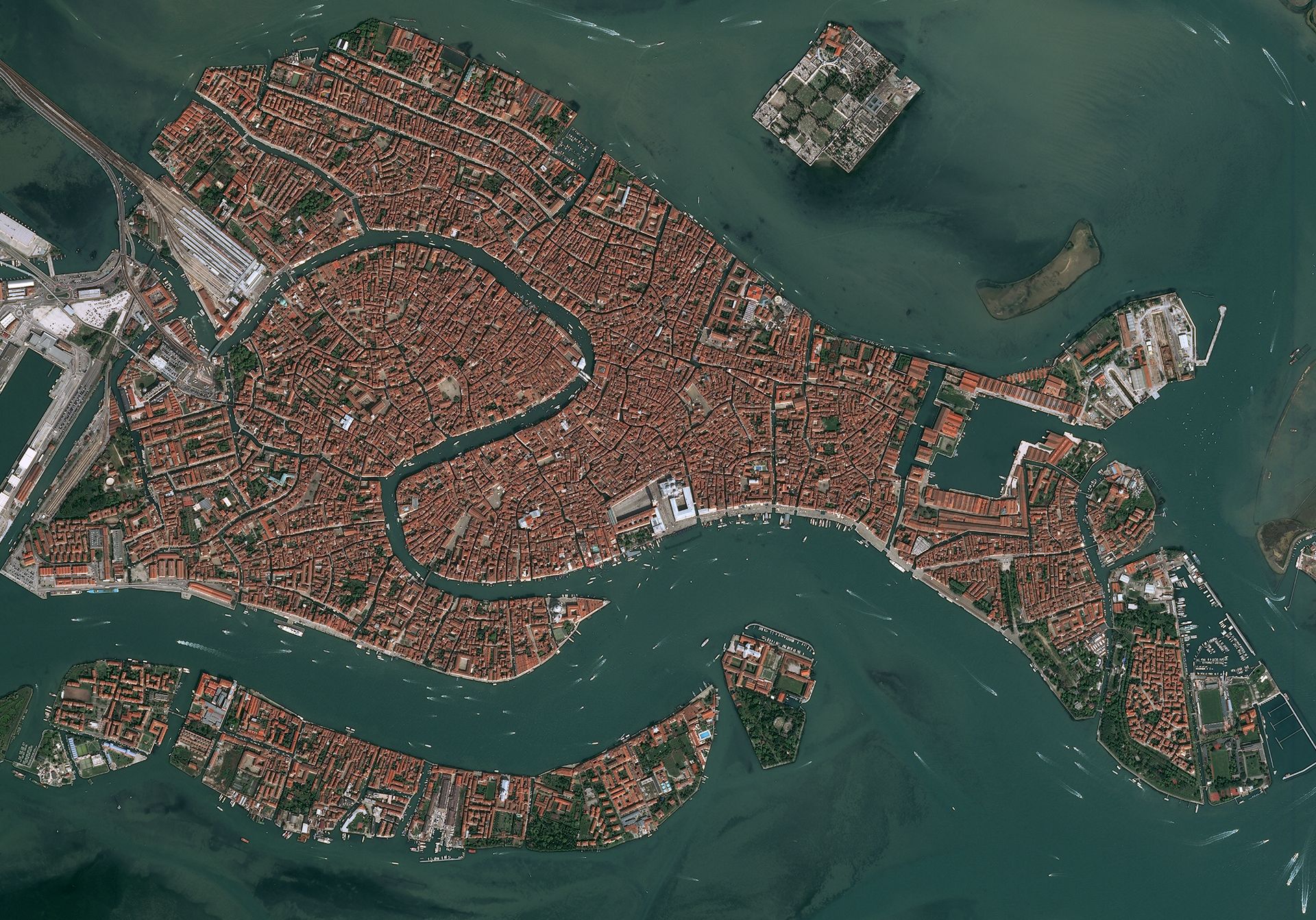 Pleiades - Venise - Satellite - Grand canal - Piazza San Marco - Rialto - Pont des soupirs